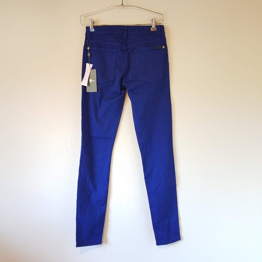 7 for All Mankind Jeans Women's 27 The Skinny Slim Illusion Blue AU0150181A NWT - Picture 6 of 12